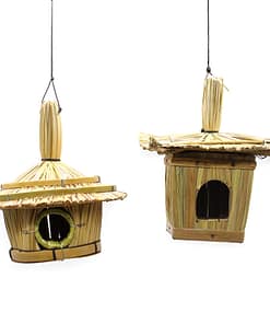 Kleines Quadratisches Seegras Vogelhaus 18x13cm
