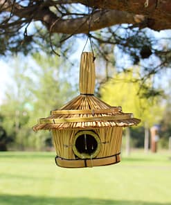 Kleines Rundes Seegras Vogelhaus 17x17cm